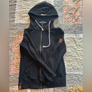Ampersand (&) Black Zip-Up Waffle Hoodie